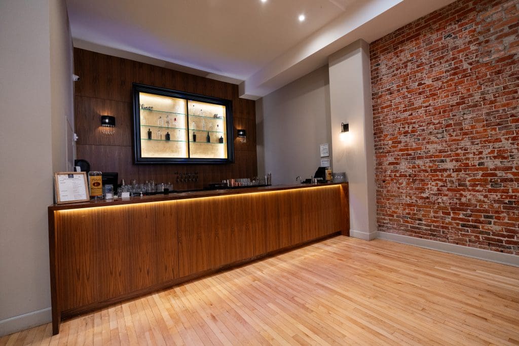 First floor bar in Montvale Hall at Montvale Event Center, available to rent